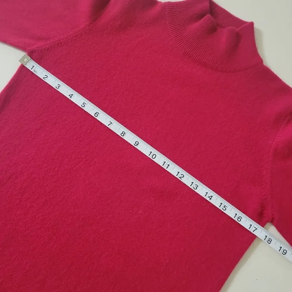 Cashmere House Women's Red Mock Neck Pullover Long Sleeve Sweater